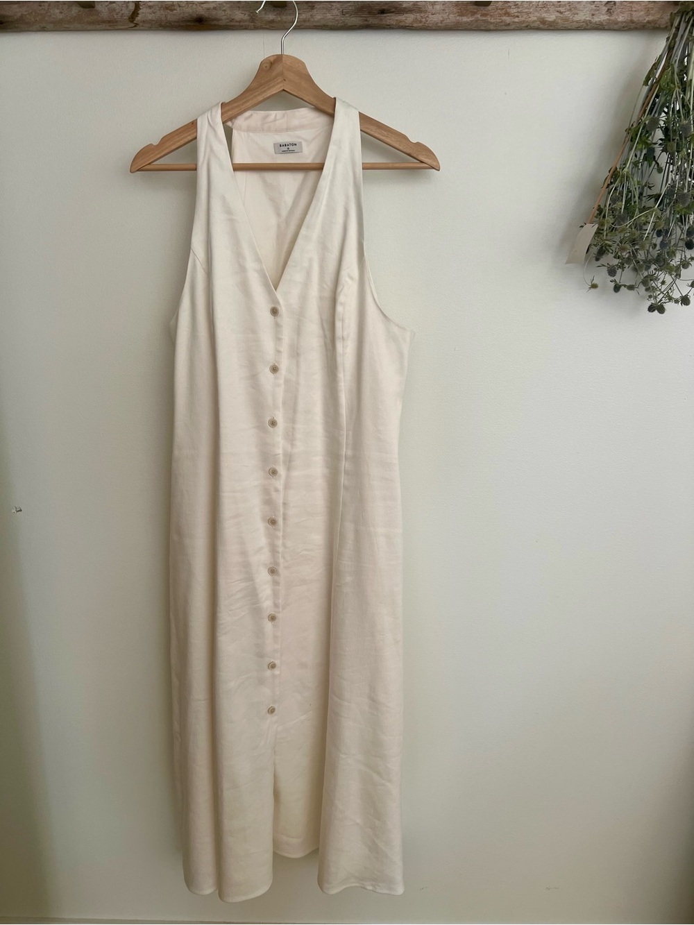 Aritzia Babaton Linen Ventura Halter Dress